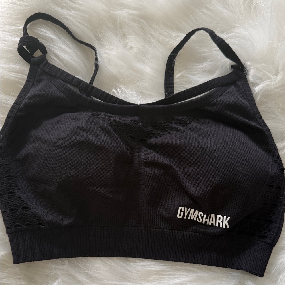 Gymshark Black Sports Bra with Lace Detail